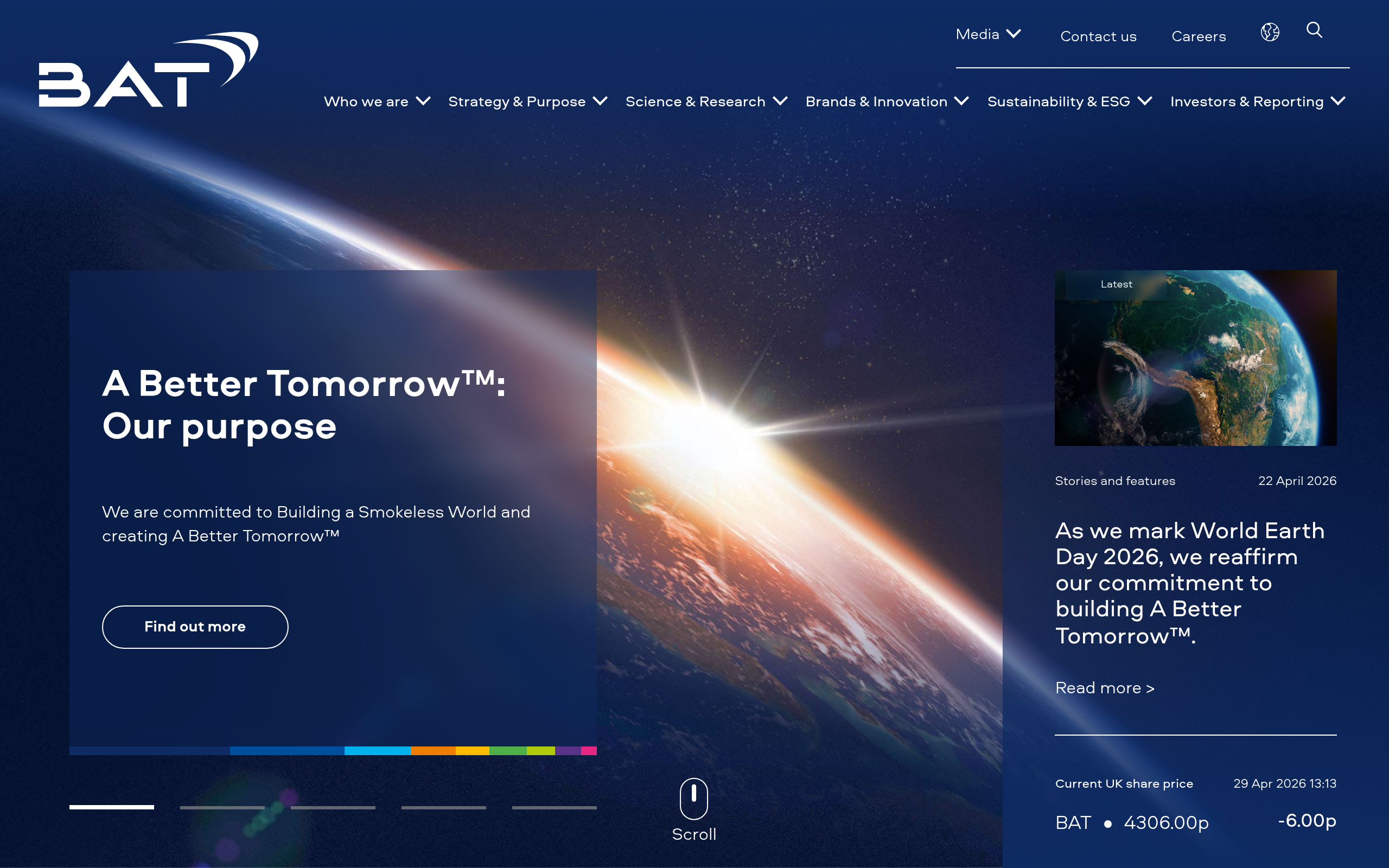 Screenshot of British American Tobacco